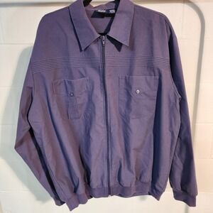 Vintage John Blair Menswear Jacket XL/XLG Purple Zip Up Long Sleeve Classic Coat